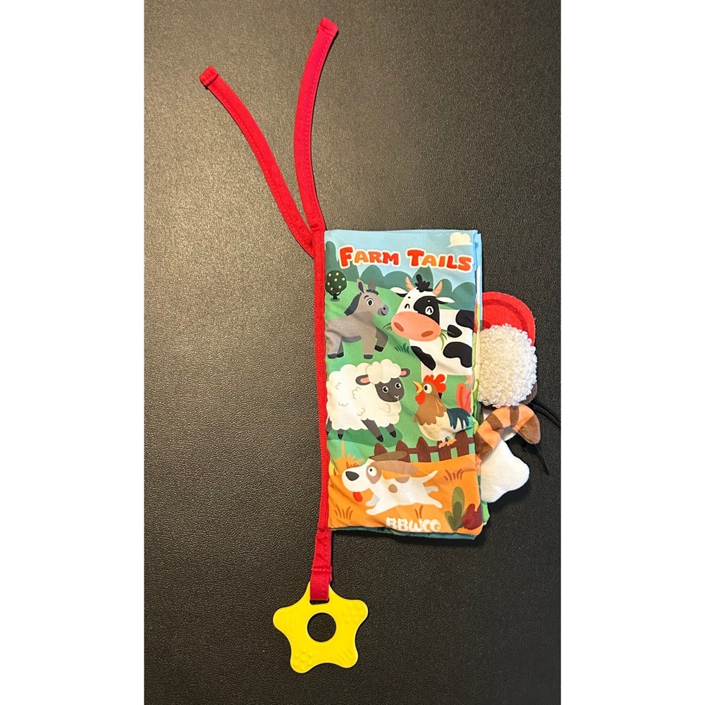 BBWCO Farm Tails Cloth Book WB02 Soft Sensory Baby Toy Crinkle Teether